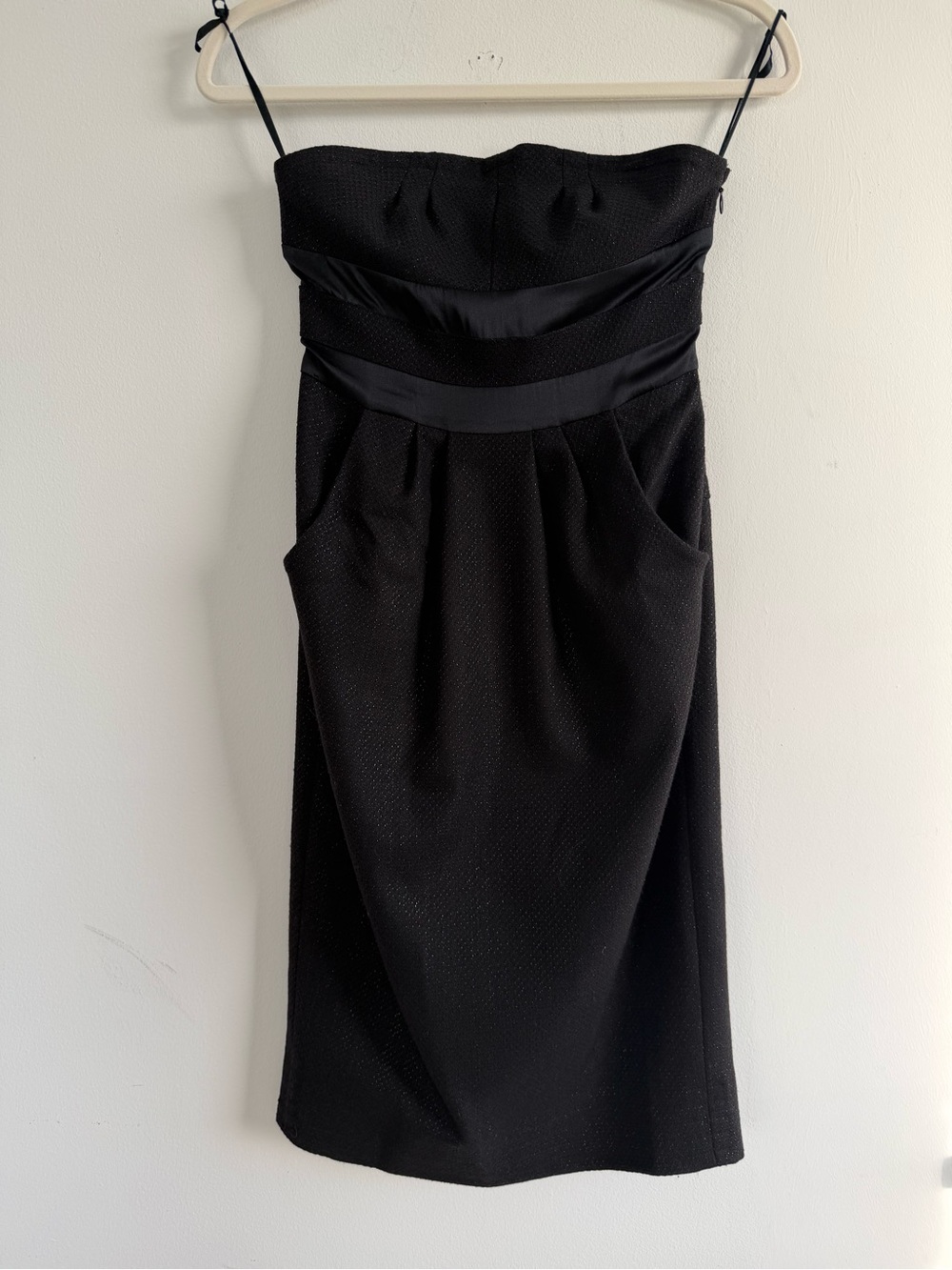 Diane Von Furstenberg Strapless Black Cocktail Dress with Satin Band